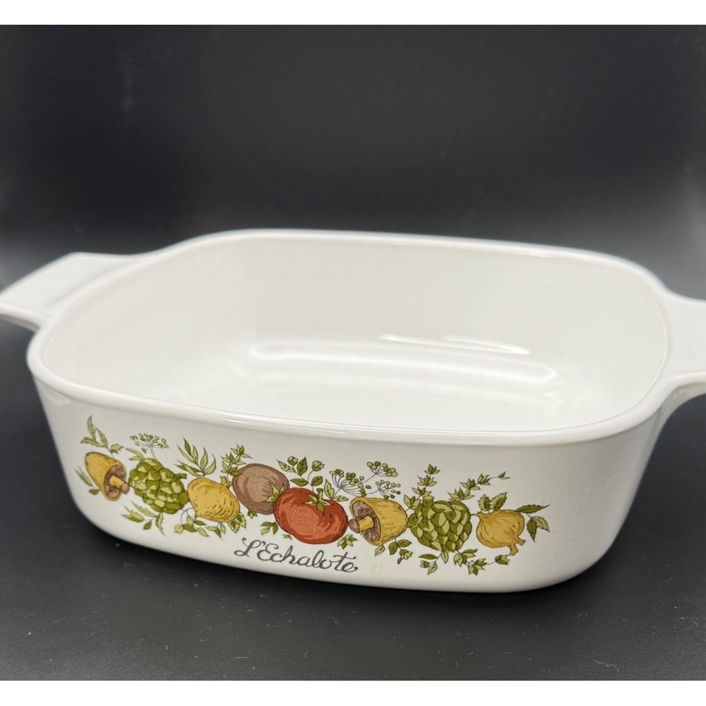 VTG 1978 Corning Ware L'Echalote Spice of Life 1 Qt 7" Casserole Dish No Lid EUC